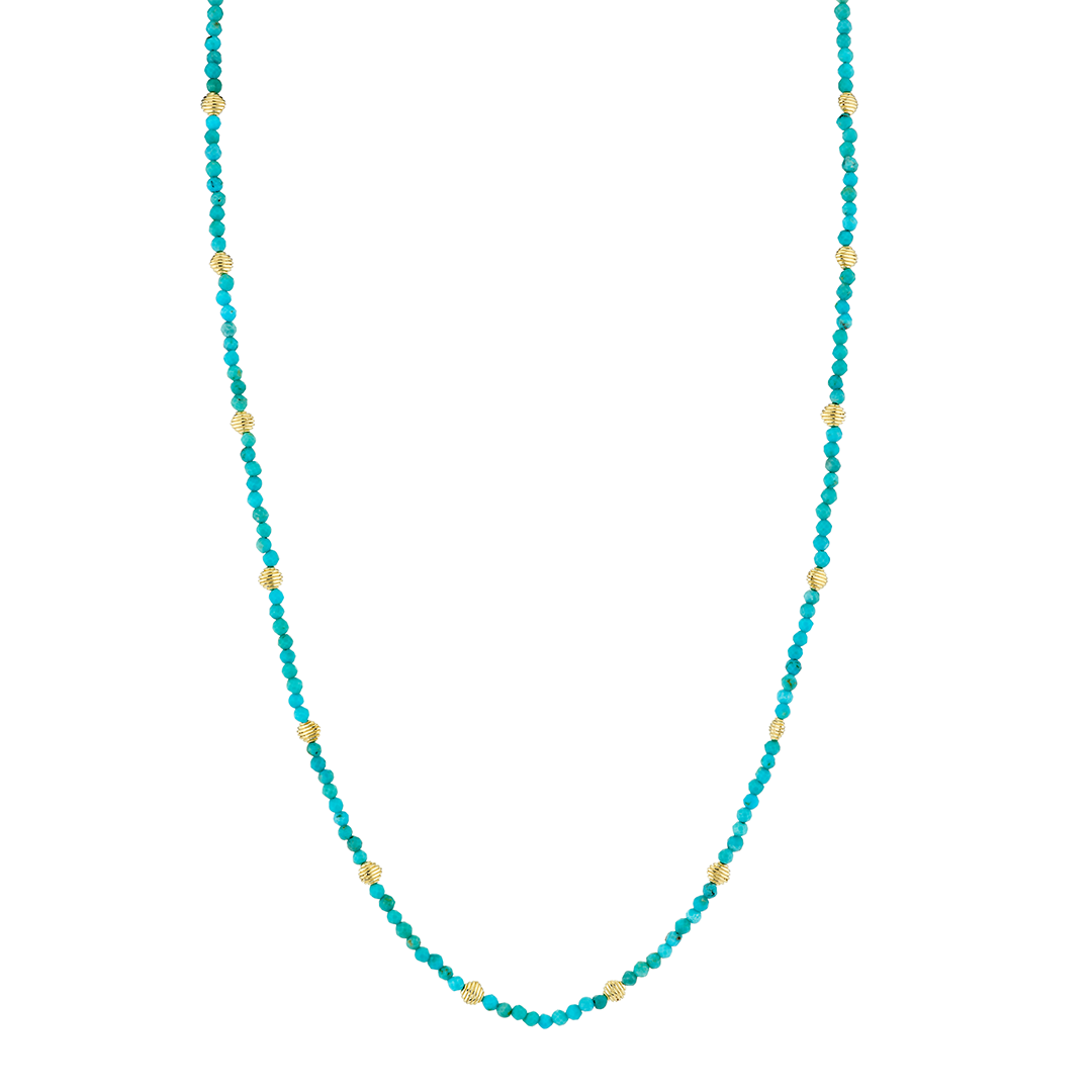 Round Turquoise Beaded Necklace