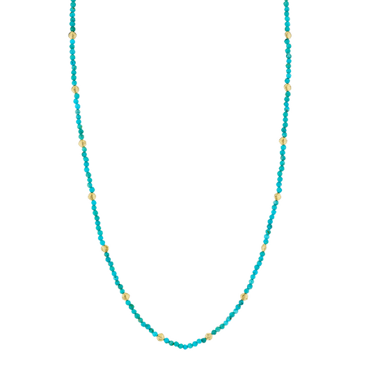 Round Turquoise Beaded Necklace