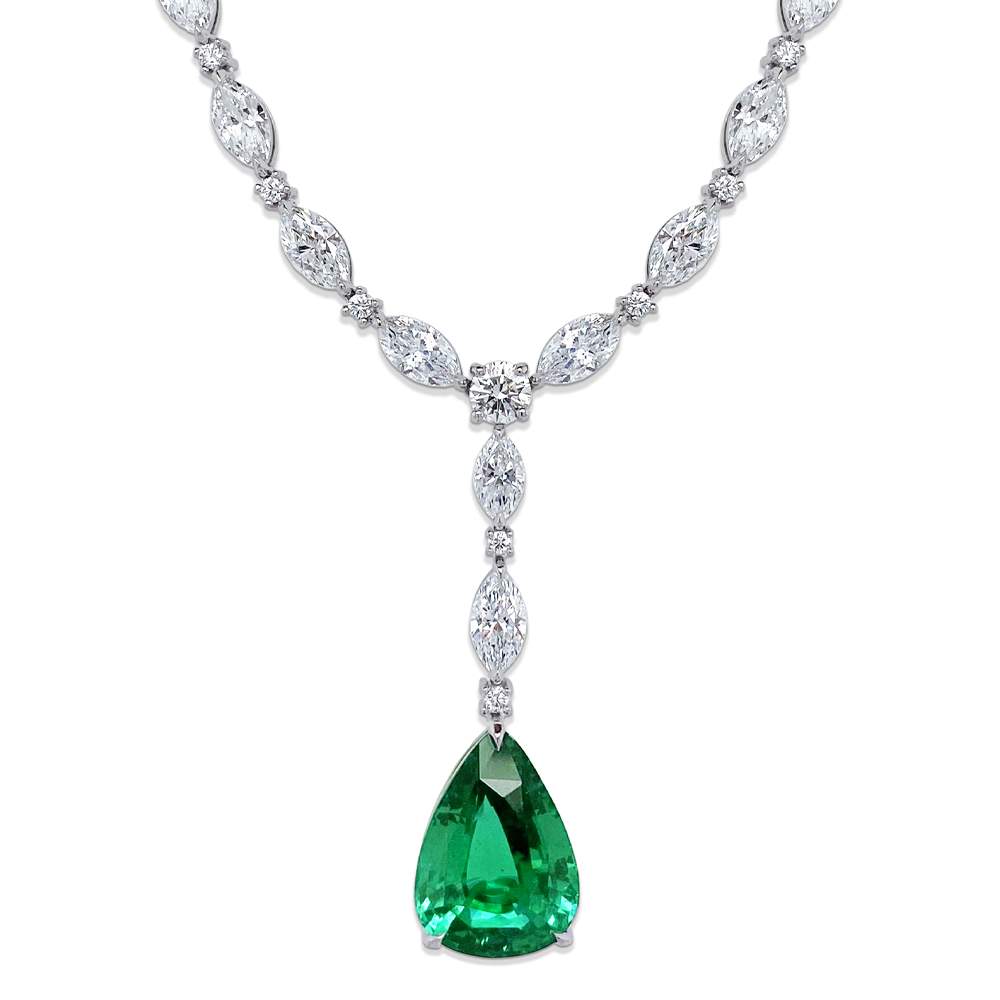 Zambian Emerald Drop Necklace