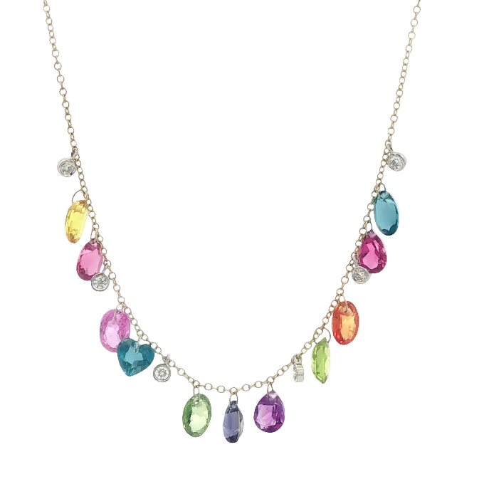Multi-Colored, Multi Shape Sapphire Necklace