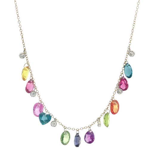 Multi-Colored, Multi Shape Sapphire Necklace
