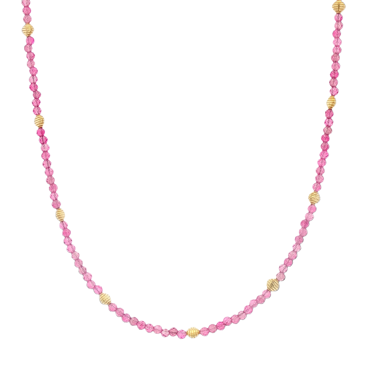 Pink Tourmaline Beaded Necklace
