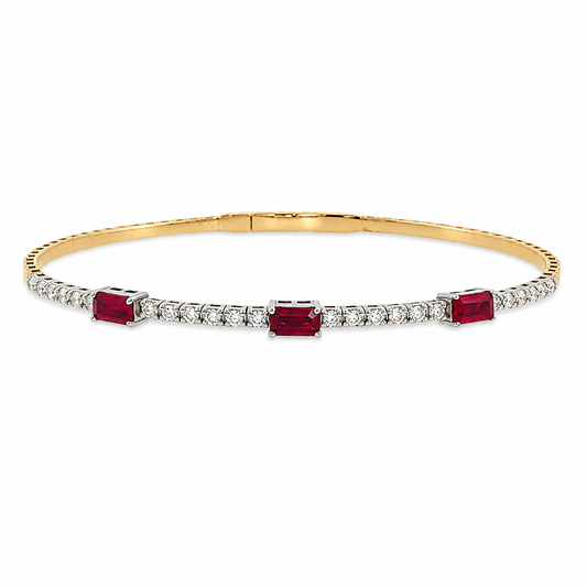 Ruby & Diamond Pickleball Bracelet