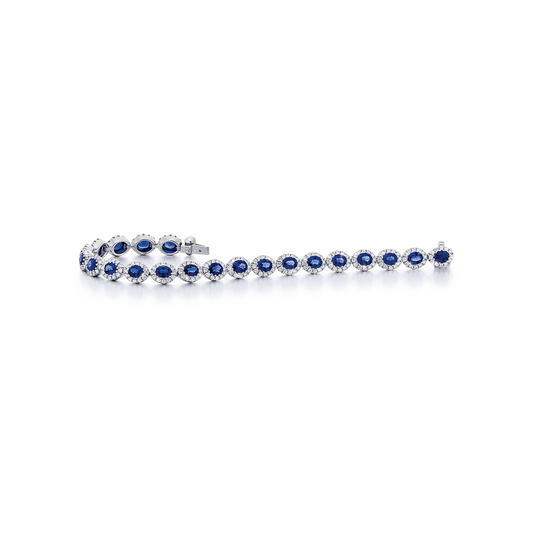 Blue Sapphire & Diamond Bracelet
