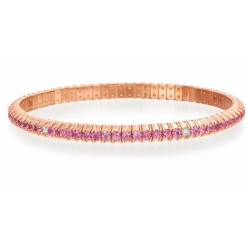 Pink Sapphire & Diamond Stretch Bracelet