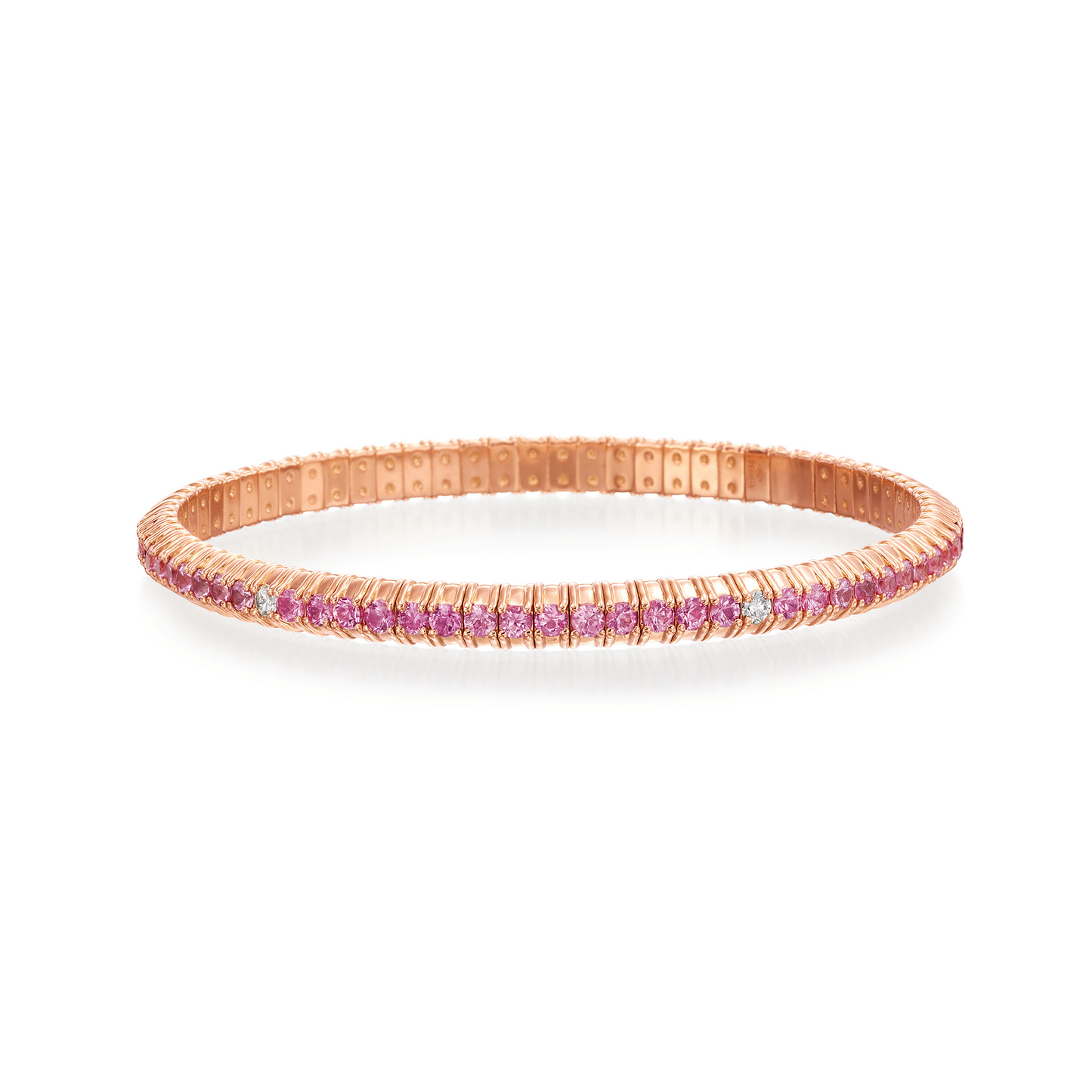 Pink Sapphire & Diamond Stretch Bracelet