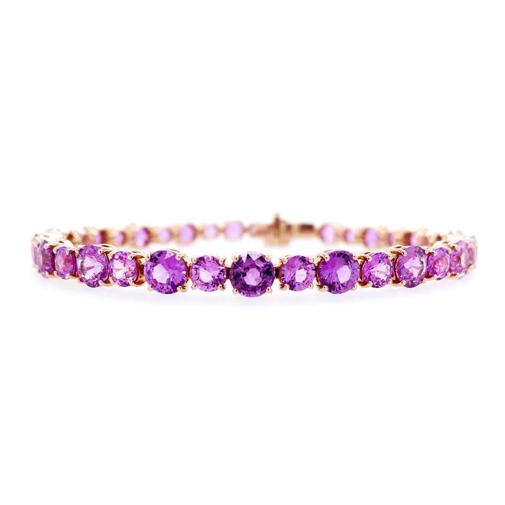 Round Purple Sapphire Bracelet