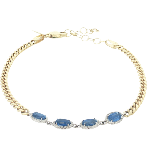 Blue Sapphire & Diamond Bracelet