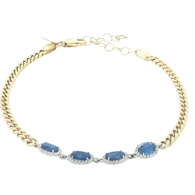 Blue Sapphire & Diamond Bracelet
