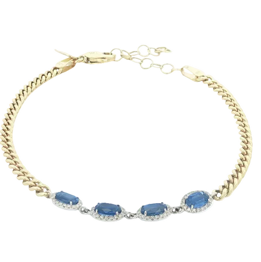 Blue Sapphire & Diamond Bracelet
