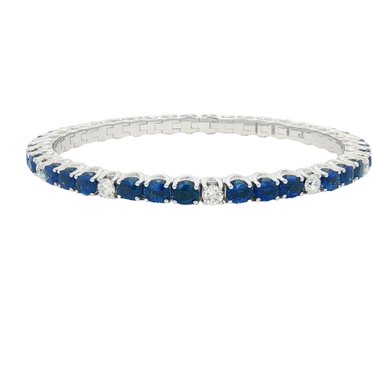 Blue Sapphire & Diamond Xpandable Bracelet