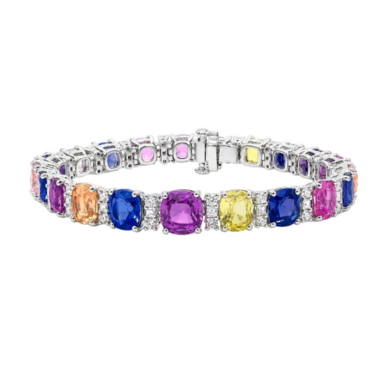 Multi Color NO HEAT Sapphire Bracelet