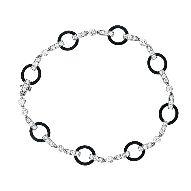 Diamond & Black Enamel Bracelet