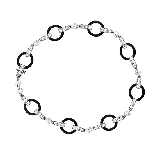 Diamond & Black Enamel Bracelet
