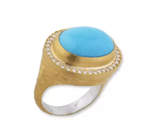 Sleeping Beauty Turquoise and Diamond Ring