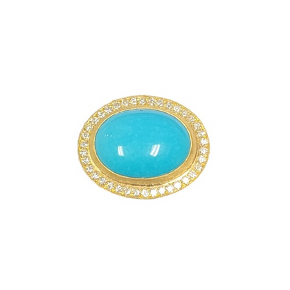 Sleeping Beauty Turquoise and Diamond Ring