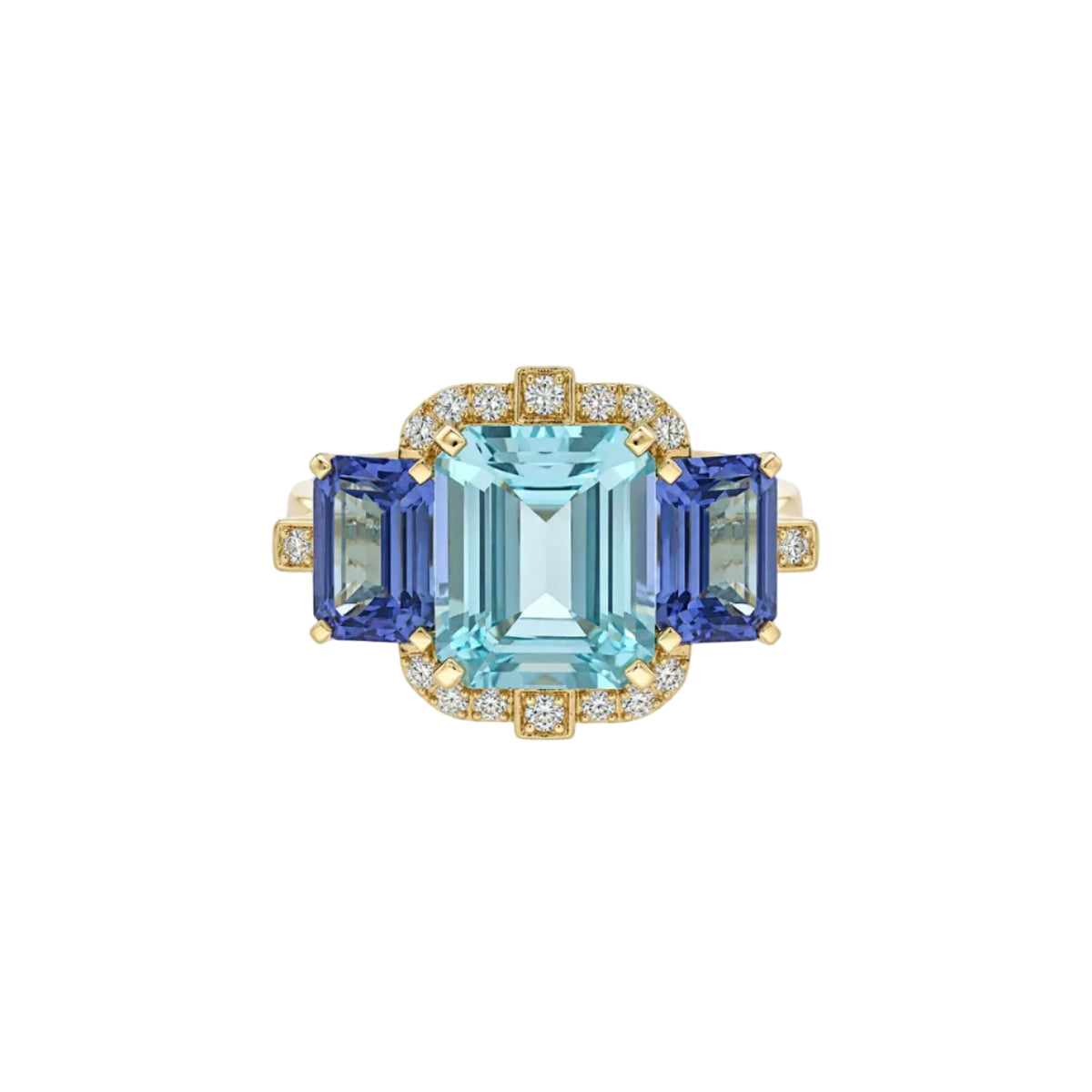 Blue Topaz & Tanzanite Ring