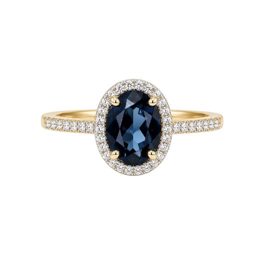London Blue & Diamond Ring