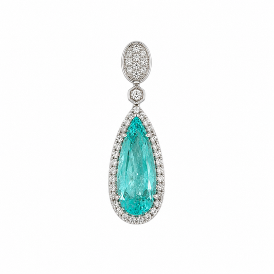 Paraiba Tourmaline Pear Shape Pendant