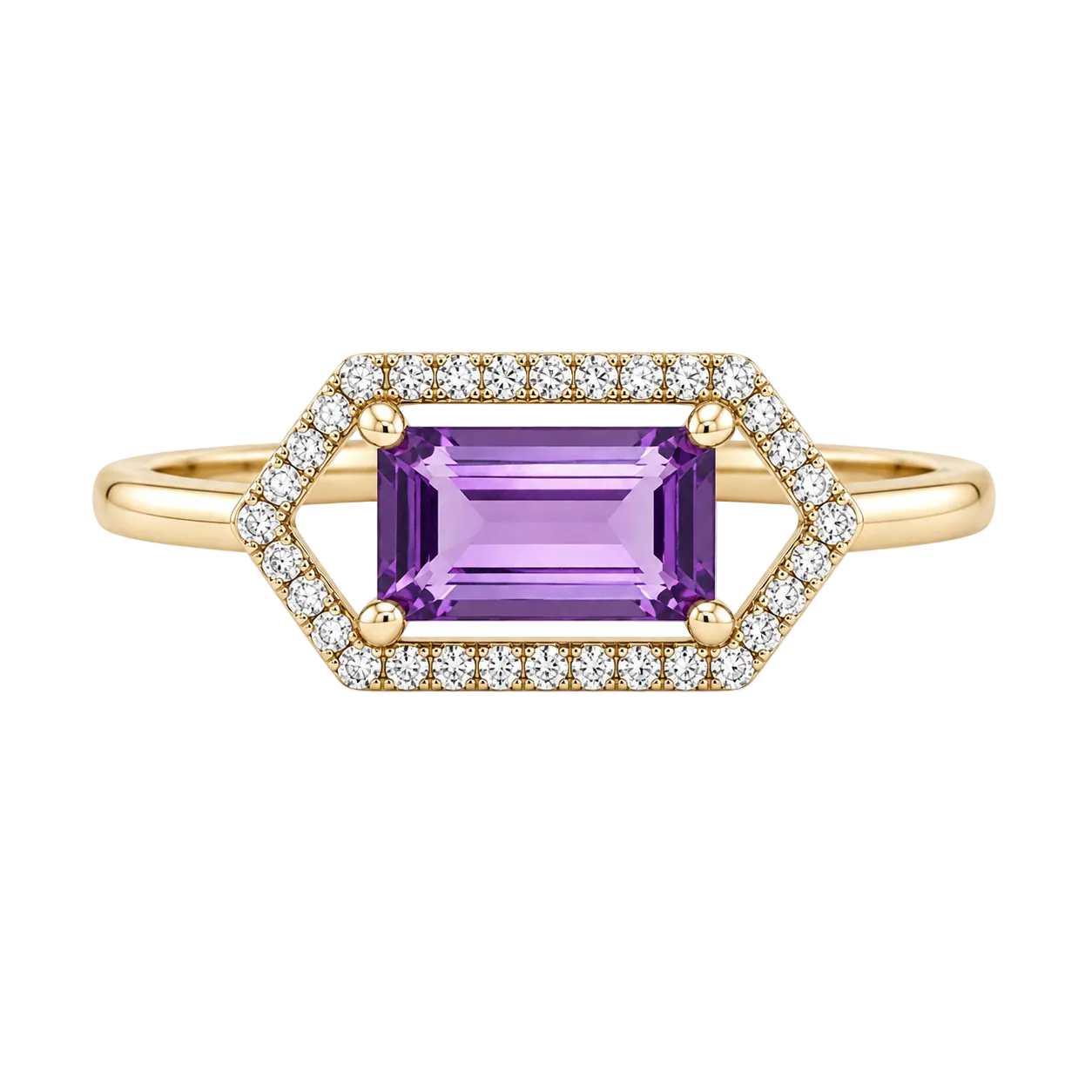 Amethyst & Diamond Ring