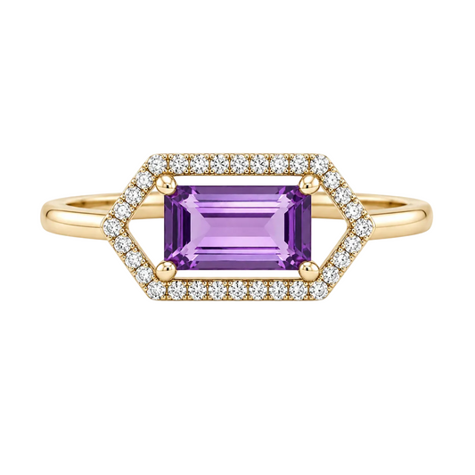 Amethyst & Diamond Ring
