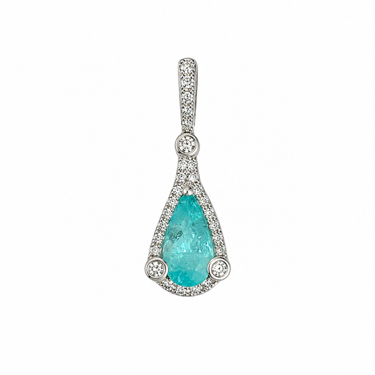 Paraiba Tourmaline Pear Shape Pendant