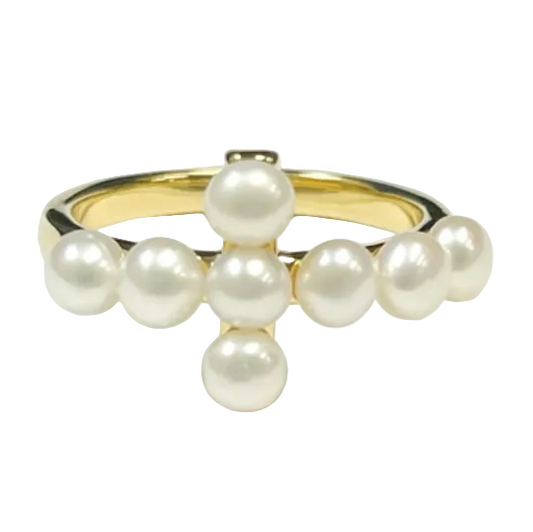 Pearl Cross Ring
