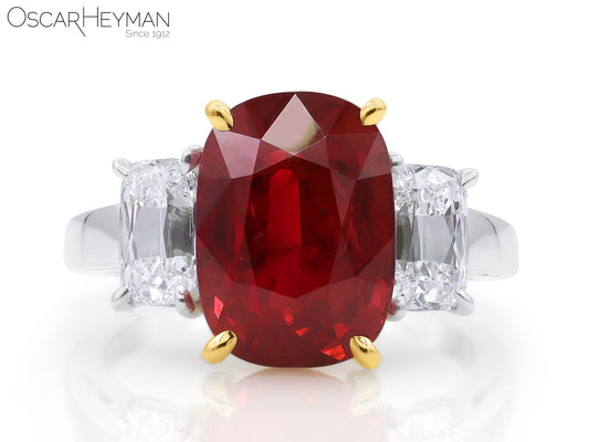 Gold Platinum Ruby Diamond Ring