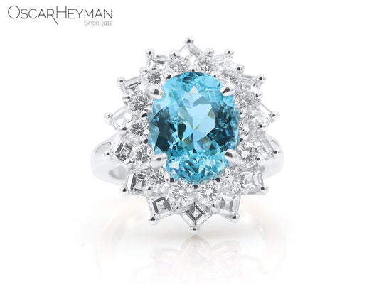 Platinum Paraiba Diamond Ring