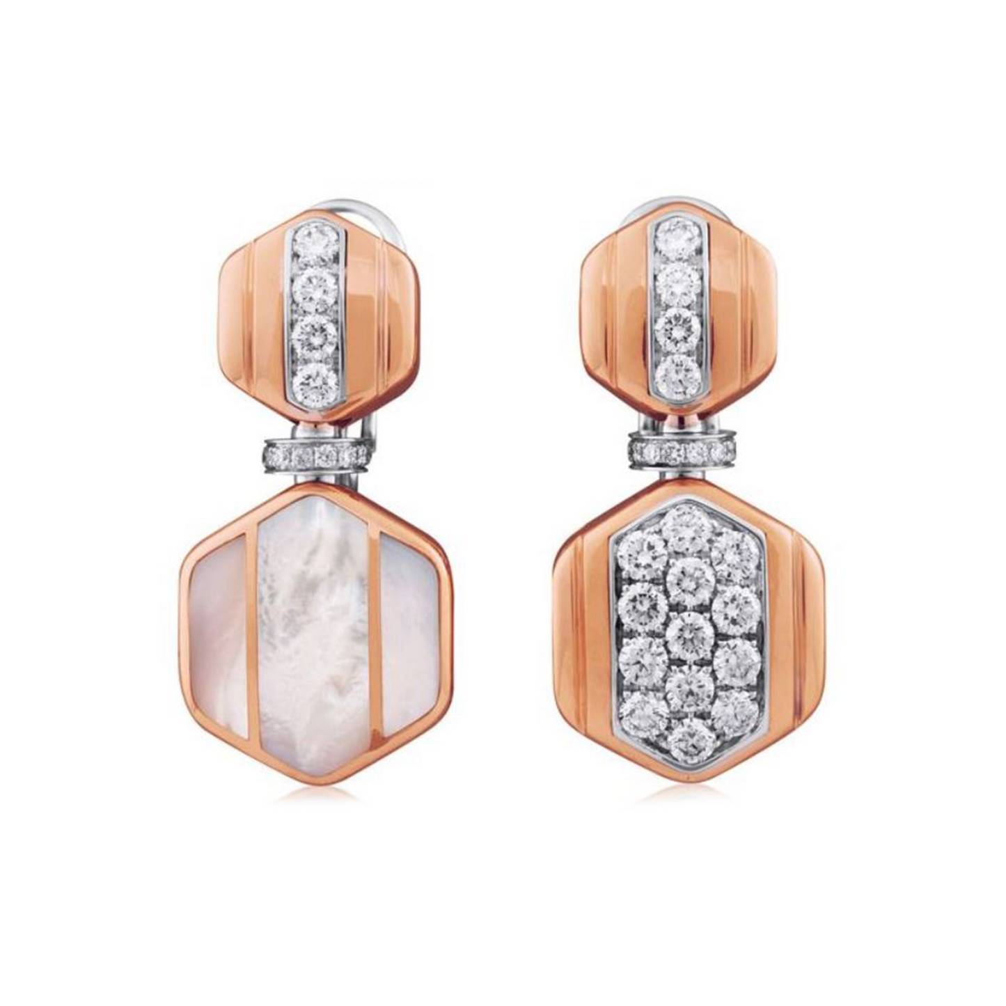 Mother of Pearl and Diamond Reversable Dangle Earring