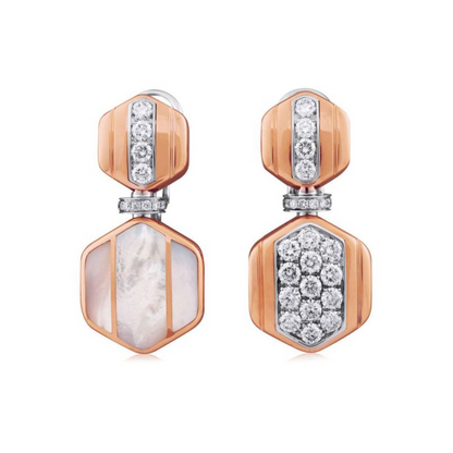 Mother of Pearl and Diamond Reversable Dangle Earring