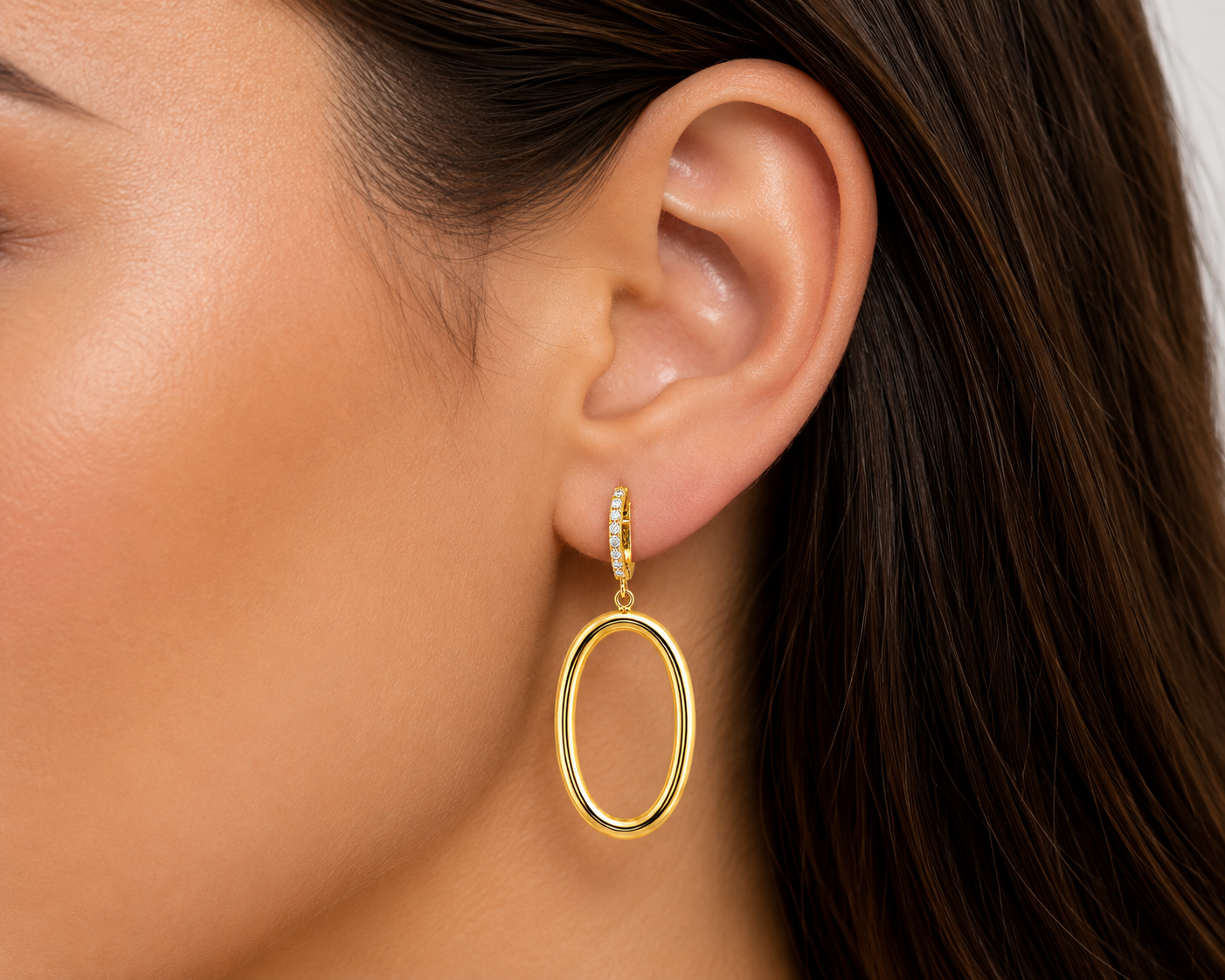 Gold Diamond Drop Earrings