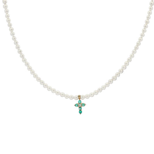 Pearl & Paraiba Tourmaline Necklace