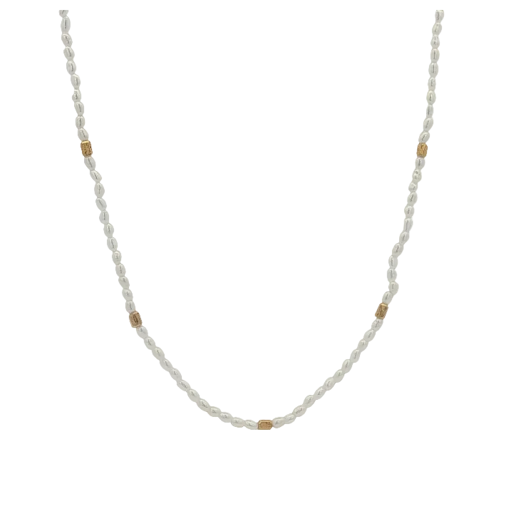Akoya & Gold Bead Pearl Strand