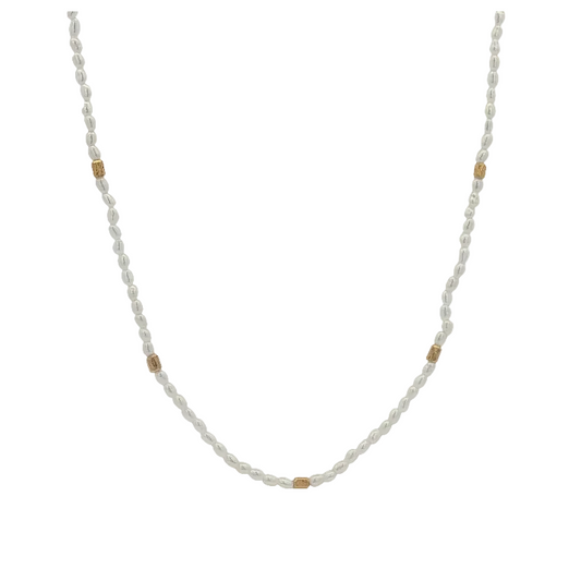 Akoya & Gold Bead Pearl Strand