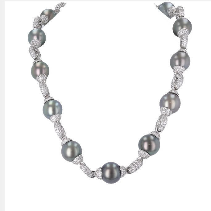 Tahitian Pearl & Diamond Link Chain