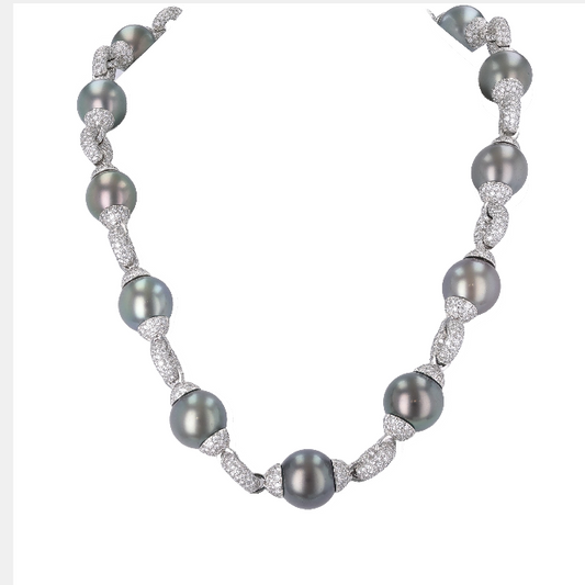 Tahitian Pearl & Diamond Link Chain