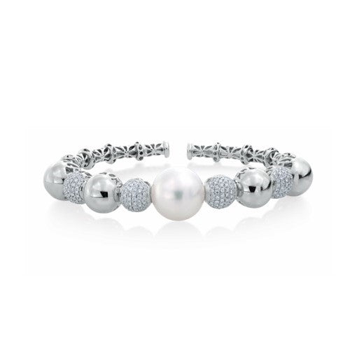 South Sea Pearl & Diamond Bangle