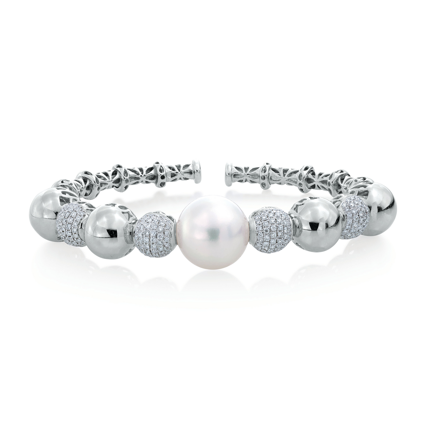South Sea Pearl & Diamond Bangle