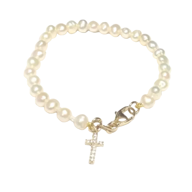 Pearl Cross Bracelet