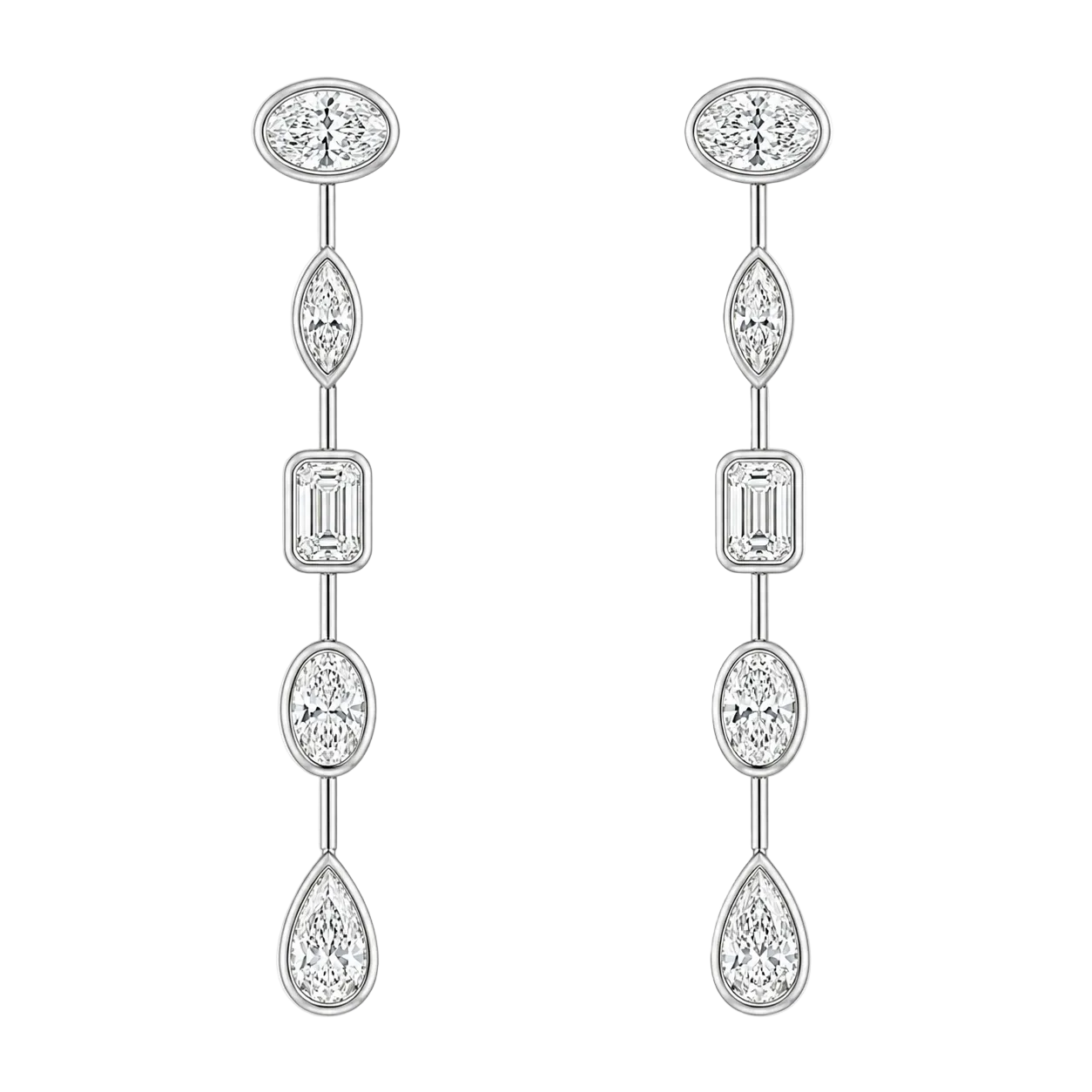 Multi Shape Diamond Earrings