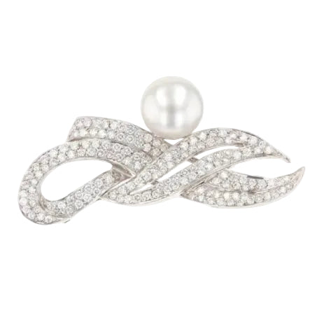 Pearl & Diamond Brooch