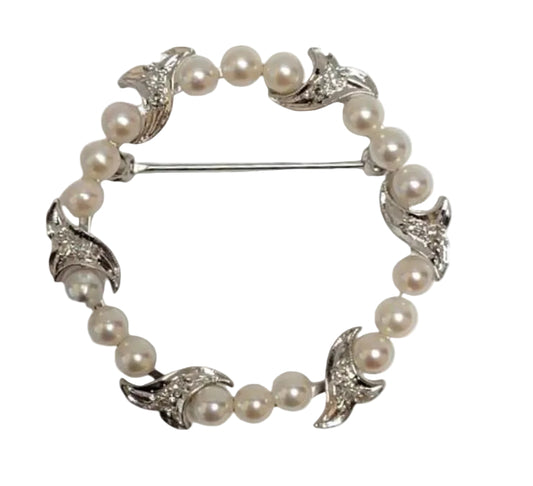 Pearl & Diamond Brooch