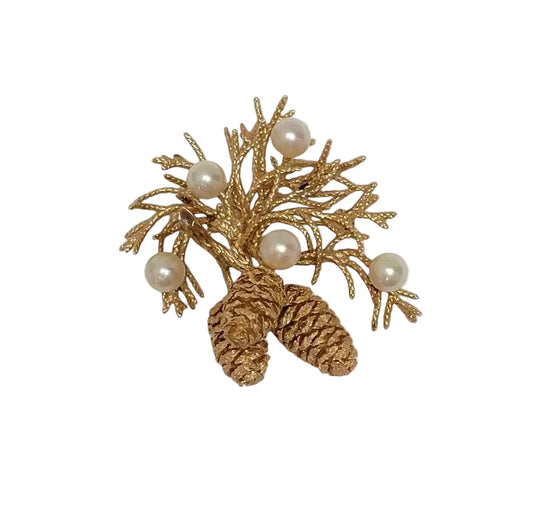Pearl Pinecone Brooch