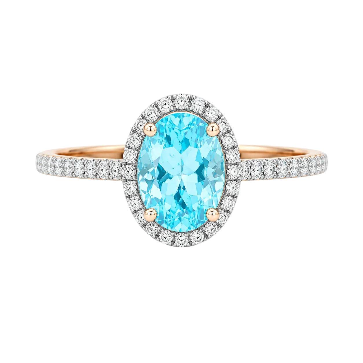Blue Topaz & Diamond Ring