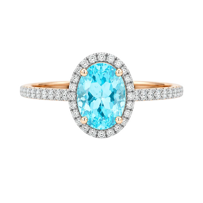 Blue Topaz & Diamond Ring