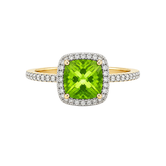 Peridot & Diamond Ring