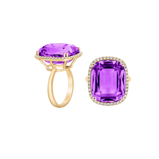Amethyst & Diamond Ring
