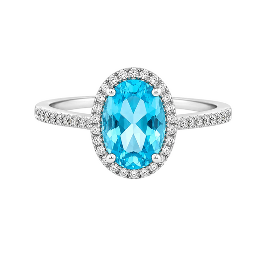 Blue Topaz & Diamond Ring