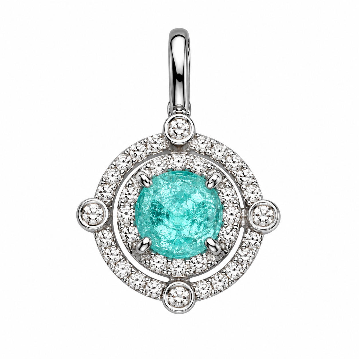 Paraiba Tourmaline Circle Pendant